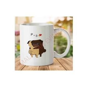 Art Hediye 1-1206 Sevgili Pug İki Tarafı Baskılı Kupa Bardak