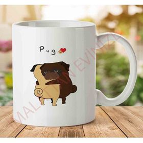 Art Hediye 1-1206 Sevgili Pug İki Tarafı Baskılı Kupa Bardak