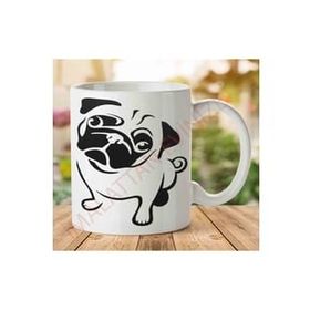 Art Hediye 1-1207 Sevimli Pug İki Tarafı Baskılı Kupa Bardak