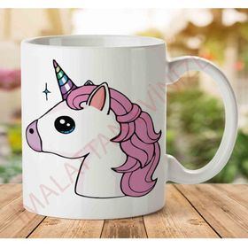 Art Hediye 1-1261 Unicorn Dikkat İki Tarafı Baskılı Kupa Bardak