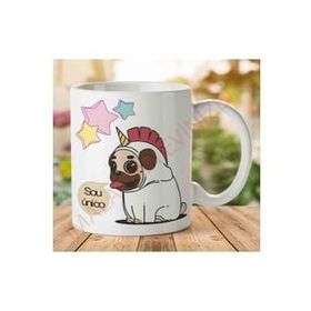 Art Hediye 1-1262 Unicorn Dog İki Tarafı Baskılı Kupa Bardak