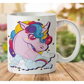 Art Hediye 1-1266 Unicorn Parıltı İki Tarafı Baskılı Kupa Bardak
