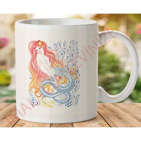 Art Hediye 1-128 DENİZ KIZI İki Tarafı Baskılı Kupa Bardak