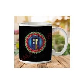 Art Hediye 1-1349 Doctor who Police Box İki Tarafı Baskılı Kupa Bardak