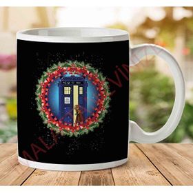 Art Hediye 1-1349 Doctor who Police Box İki Tarafı Baskılı Kupa Bardak