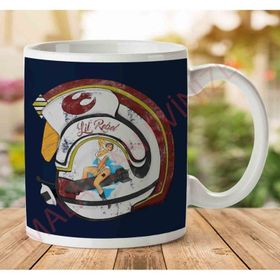 Art Hediye 1-1519 Lil Rebel Helmet Star Wars İki Tarafı Baskılı Kupa Bardak