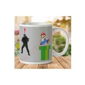 Art Hediye 1-1558 Metal Gear Solid Enemy Soldier Alert Super Mario İki Tarafı Baskılı Kupa Bardak