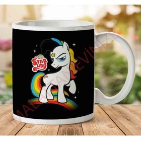 Art Hediye 1-1591 My Little Pony and Rainbow Brite Mashup İki Tarafı Baskılı Kupa Bardak