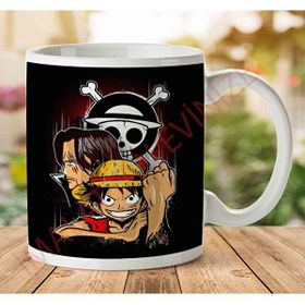 Art Hediye 1-1665 Pirate King Monkey D Luffy One Piece İki Tarafı Baskılı Kupa Bardak