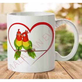 Art Hediye 1-1693 Love Birds İki Tarafı Baskılı Kupa Bardak