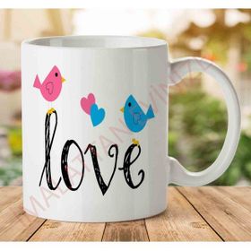 Art Hediye 1-1694 Love Birds 2 İki Tarafı Baskılı Kupa Bardak