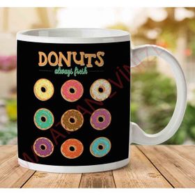 Art Hediye 1-1778 Donuts Always Fresh İki Tarafı Baskılı Kupa Bardak