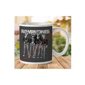 Art Hediye 1-1869 Rawrmones Cat Ramonesjpeg İki Tarafı Baskılı Kupa Bardak