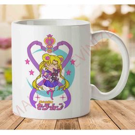 Art Hediye 1-1913 Sailor Moon and Lunajpeg İki Tarafı Baskılı Kupa Bardak