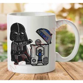 Art Hediye 1-2043 Star Wars Darth Vader R2-D2 Death Star Bin İki Tarafı Baskılı Kupa Bardak