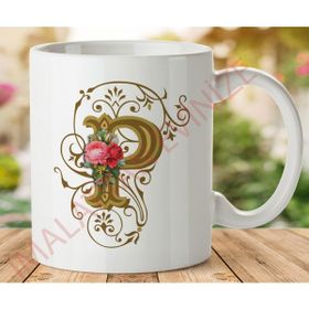Art Hediye 1-206 P Harfi İki Tarafı Baskılı Kupa Bardak
