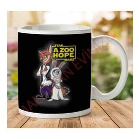 Art Hediye 1-2081 Star Wars Zootopia a Zoo Hope İki Tarafı Baskılı Kupa Bardak