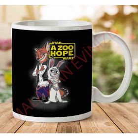Art Hediye 1-2081 Star Wars Zootopia a Zoo Hope İki Tarafı Baskılı Kupa Bardak