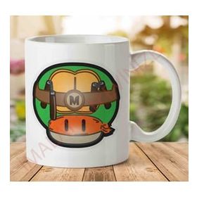 Art Hediye 1-2135 Super Mario Mushroom Michelangelo Teenage Mutant Ninja Turtlesjpeg İki Tarafı Baskılı Kupa Bardak