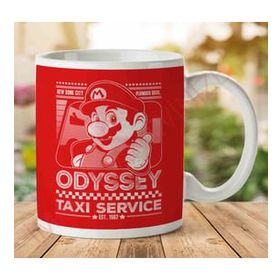 Art Hediye 1-2145 Super Mario Odyssey Taxi Service İki Tarafı Baskılı Kupa Bardak