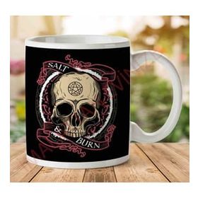 Art Hediye 1-2157 Supernatural Salt and Burn Skulljpeg İki Tarafı Baskılı Kupa Bardak