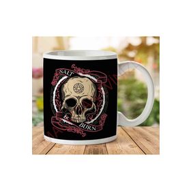 Art Hediye 1-2157 Supernatural Salt and Burn Skulljpeg İki Tarafı Baskılı Kupa Bardak