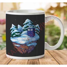 Art Hediye 1-2163 Tardis On A Floating Winter Island Doctor Who İki Tarafı Baskılı Kupa Bardak
