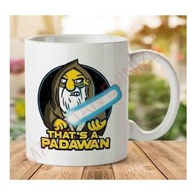 Art Hediye 1-2168 Thats A Padawan Jasper Beardly The Simpsons Star Wars İki Tarafı Baskılı Kupa Bardak