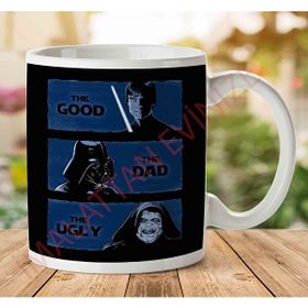 Art Hediye 1-2186 the Good the Dad and the Ugly Star Wars İki Tarafı Baskılı Kupa Bardak