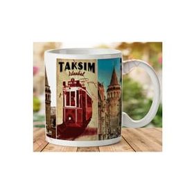 Art Hediye 1-239 İstanbul Taksim İki Tarafı Baskılı Kupa Bardak