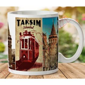 Art Hediye 1-239 İstanbul Taksim İki Tarafı Baskılı Kupa Bardak