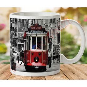 Art Hediye 1-240 İstanbul Tramvay İki Tarafı Baskılı Kupa Bardak