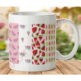 Art Hediye 1-261 KARPUZ DİLİMLERİ İki Tarafı Baskılı Kupa Bardak