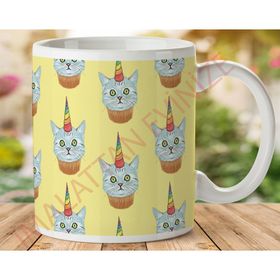 Art Hediye 1-286 Cup Cake Kediler İki Tarafı Baskılı Kupa Bardak