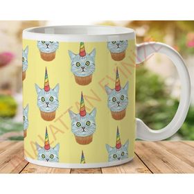 Art Hediye 1-286 Cup Cake Kediler İki Tarafı Baskılı Kupa Bardak
