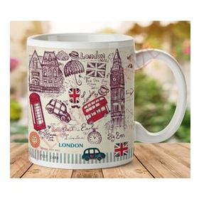 Art Hediye 1-288 Londra Beyaz İki Tarafı Baskılı Kupa Bardak