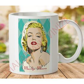 Art Hediye 1-307 Marily Monroe Beyaz İki Tarafı Baskılı Kupa Bardak