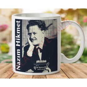 Art Hediye 1-346 Nazım Hikmet Gökyüzü İki Tarafı Baskılı Kupa Bardak