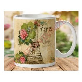 Art Hediye 1-362 Paris Vintage İki Tarafı Baskılı Kupa Bardak