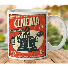 Art Hediye 1-390 Retro Cinema İki Tarafı Baskılı Kupa Bardak