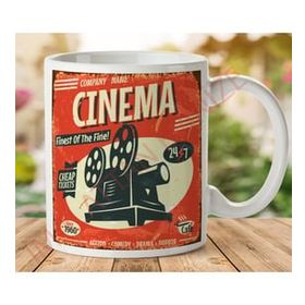 Art Hediye 1-390 Retro Cinema İki Tarafı Baskılı Kupa Bardak