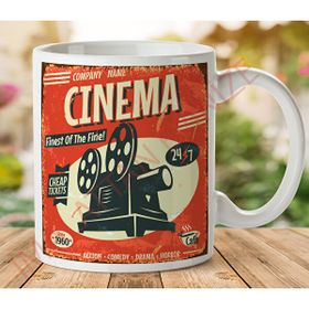 Art Hediye 1-390 Retro Cinema İki Tarafı Baskılı Kupa Bardak
