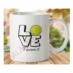 Art Hediye 1-444 Love Tennis İki Tarafı Baskılı Kupa Bardak