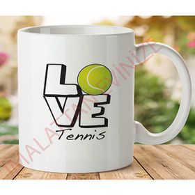 Art Hediye 1-444 Love Tennis İki Tarafı Baskılı Kupa Bardak