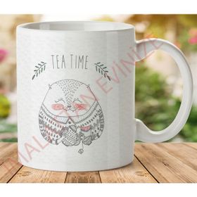 Art Hediye 1-446 Tea Tıme İki Tarafı Baskılı Kupa Bardak