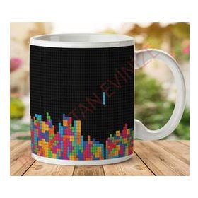 Art Hediye 1-450 Tetris Baskılı İki Tarafı Baskılı Kupa Bardak
