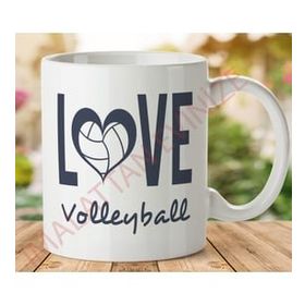 Art Hediye 1-476 Love Volleyball İki Tarafı Baskılı Kupa Bardak