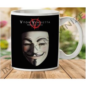 Art Hediye 1-478 V For Vendetta İki Tarafı Baskılı Kupa Bardak