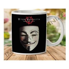 Art Hediye 1-478 V For Vendetta İki Tarafı Baskılı Kupa Bardak