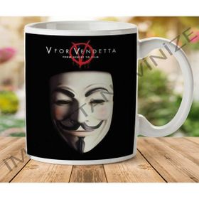 Art Hediye 1-478 V For Vendetta İki Tarafı Baskılı Kupa Bardak